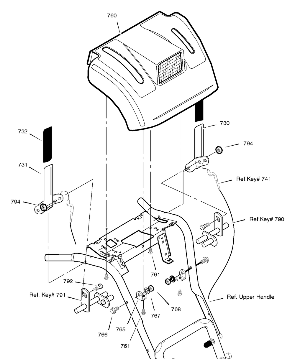 Control Panel Diagram and Parts List for C950-52313-1 2004 Briggs and Stratton Snow Blower